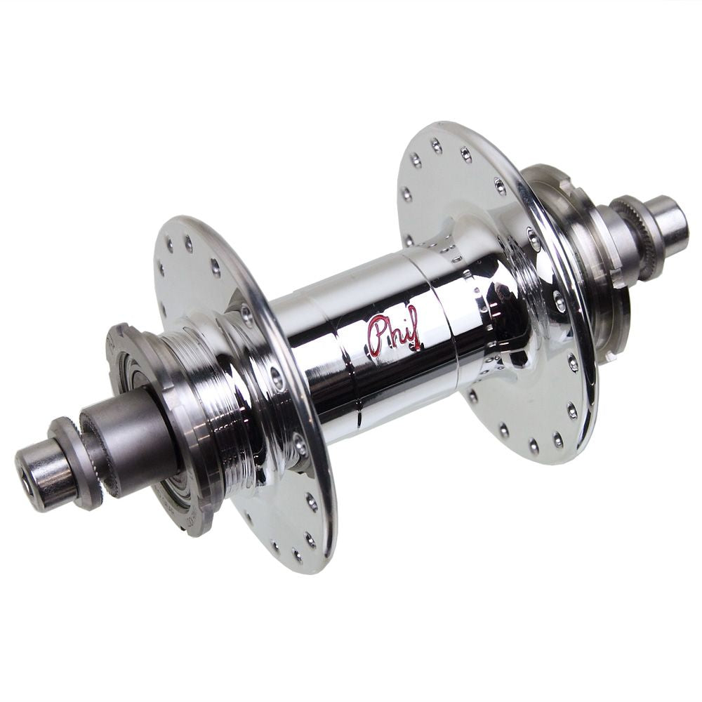 PHILWOOD - High Flange Track Hub (silver/double fixed)