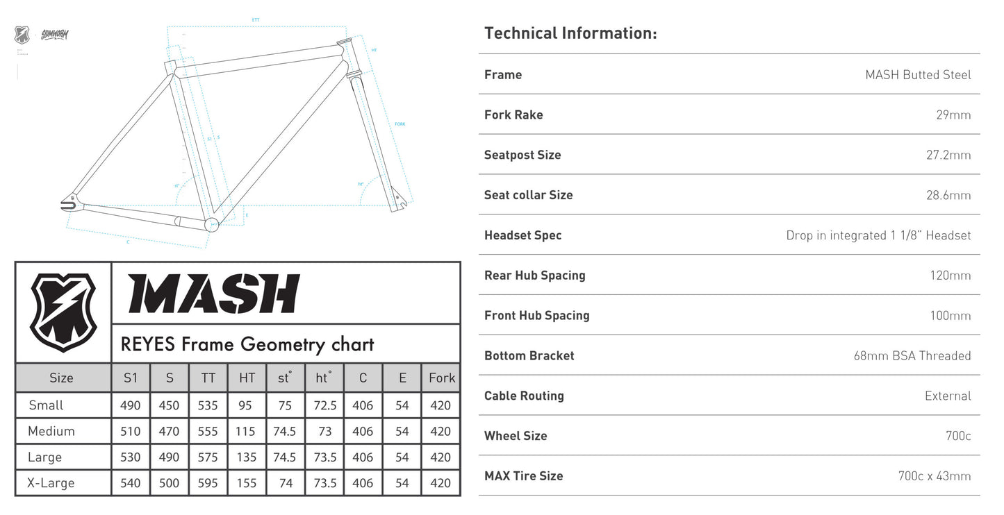 MASH - Reyes Steel Frame Set (Black/White Crack)