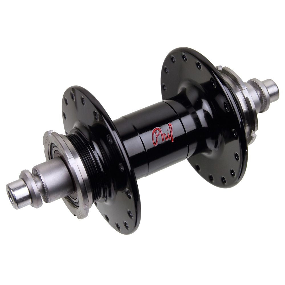 PHILWOOD - High Flange Track Hub (black/double fixed)