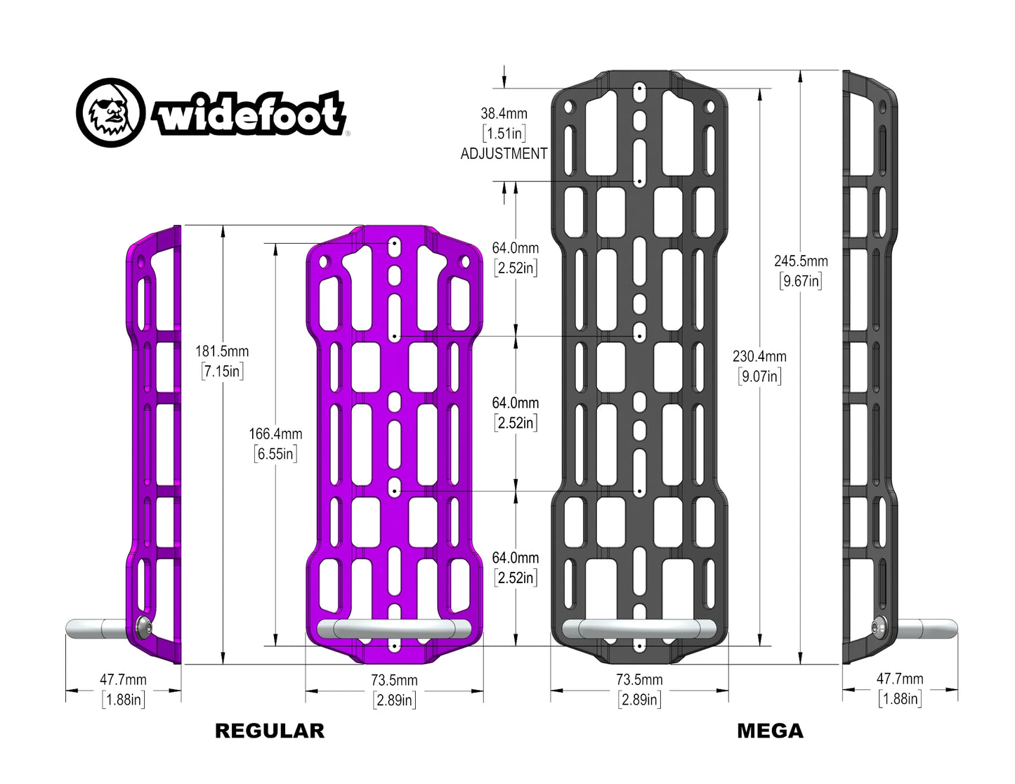 WideFoot - Cargo Mount Regular (purple)