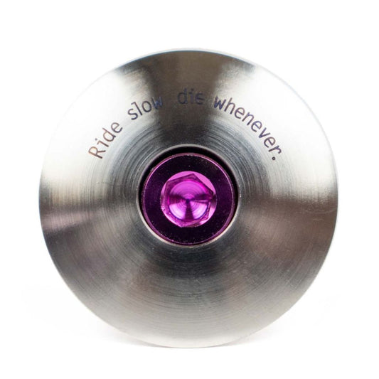 Stridsland - Titanium Top Cap (silver/purple bolt)