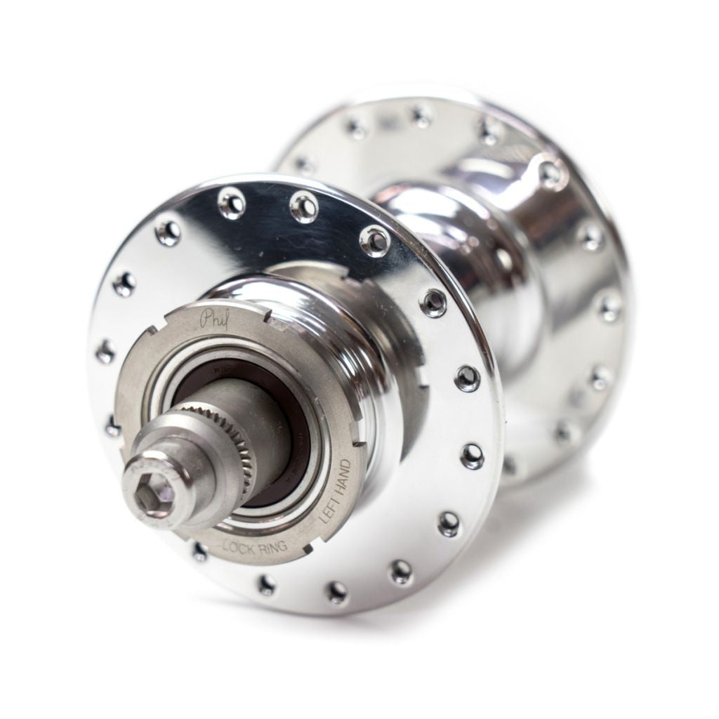 PHILWOOD - High Flange Track Hub (silver/fix&cog)