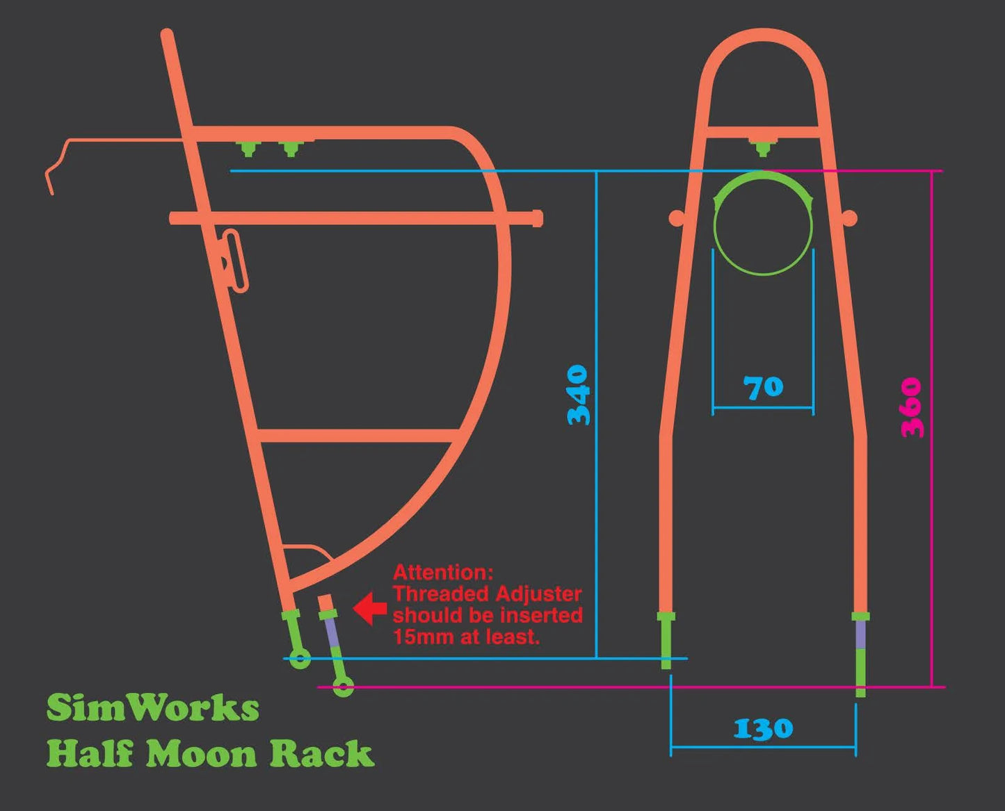 Simworks - Half Moon Rack (black)